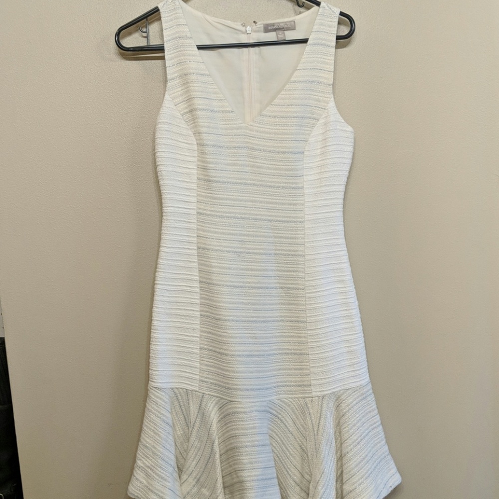 EUC Banana Republic Cream and Silver Dress